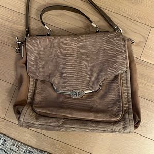 Authentic Coach exotic leather and suede tan bag from 2013